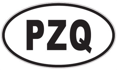 PZQ - 3 Letter Initials Oval Sticker