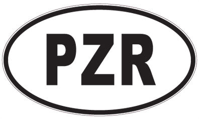 PZR - 3 Letter Initials Oval Sticker