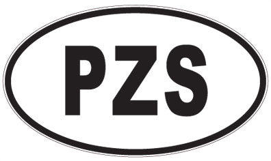 PZS - 3 Letter Initials Oval Sticker