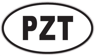 PZT - 3 Letter Initials Oval Sticker