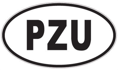 PZU - 3 Letter Initials Oval Sticker