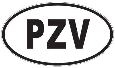 PZV - 3 Letter Initials Oval Sticker