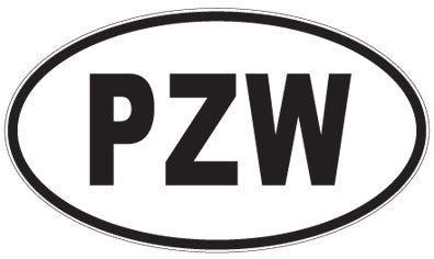 PZW - 3 Letter Initials Oval Sticker