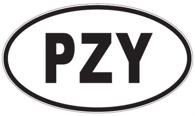 PZY - 3 Letter Initials Oval Sticker