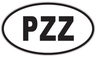 PZZ - 3 Letter Initials Oval Sticker