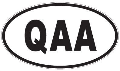 QAA - 3 Letter Initials Oval Sticker