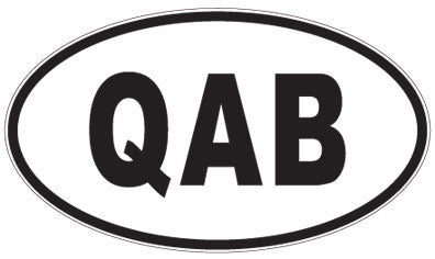 QAB - 3 Letter Initials Oval Sticker