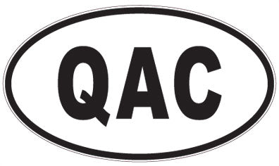 QAC - 3 Letter Initials Oval Sticker