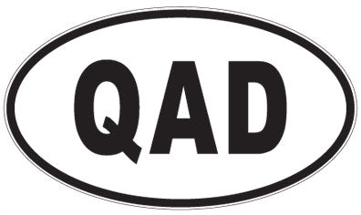 QAD - 3 Letter Initials Oval Sticker