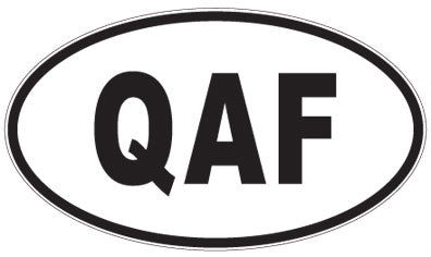 QAF - 3 Letter Initials Oval Sticker