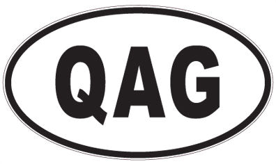 QAG - 3 Letter Initials Oval Sticker