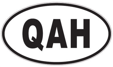 QAH - 3 Letter Initials Oval Sticker