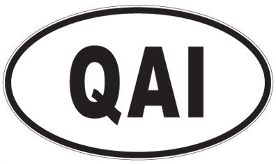 QAI - 3 Letter Initials Oval Sticker