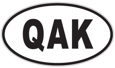 QAK - 3 Letter Initials Oval Sticker