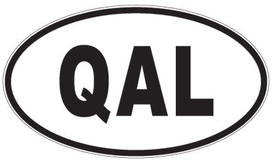 QAL - 3 Letter Initials Oval Sticker