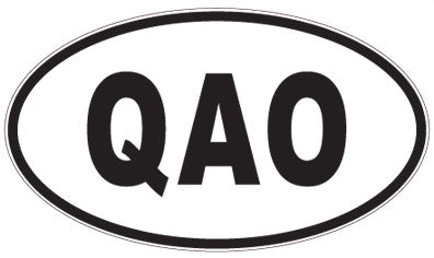 QAO - 3 Letter Initials Oval Sticker
