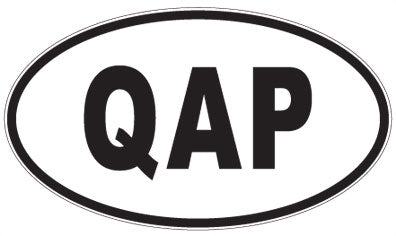 QAP - 3 Letter Initials Oval Sticker