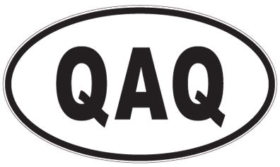 QAQ - 3 Letter Initials Oval Sticker