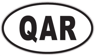QAR - 3 Letter Initials Oval Sticker