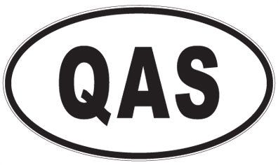 QAS - 3 Letter Initials Oval Sticker