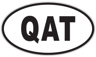 QAT - 3 Letter Initials Oval Sticker