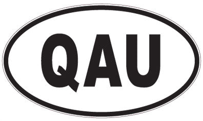 QAU - 3 Letter Initials Oval Sticker