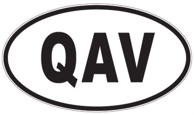 QAV - 3 Letter Initials Oval Sticker