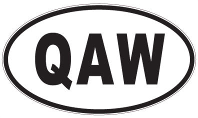 QAW - 3 Letter Initials Oval Sticker