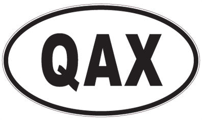 QAX - 3 Letter Initials Oval Sticker