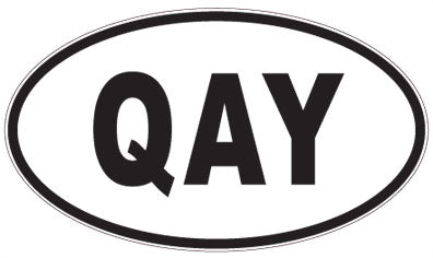 QAY - 3 Letter Initials Oval Sticker