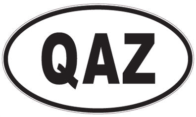 QAZ - 3 Letter Initials Oval Sticker