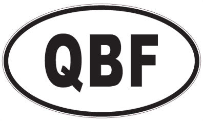 QBF - 3 Letter Initials Oval Sticker