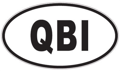 QBI - 3 Letter Initials Oval Sticker