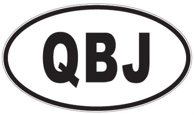 QBJ - 3 Letter Initials Oval Sticker