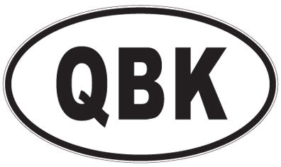 QBK - 3 Letter Initials Oval Sticker