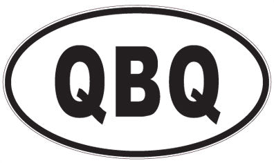 QBQ - 3 Letter Initials Oval Sticker