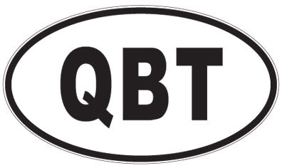 QBT - 3 Letter Initials Oval Sticker