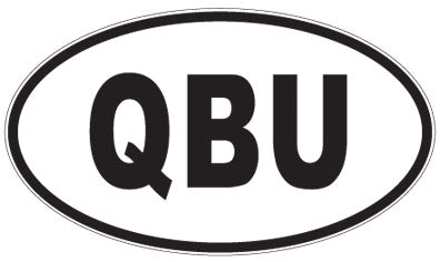 QBU - 3 Letter Initials Oval Sticker