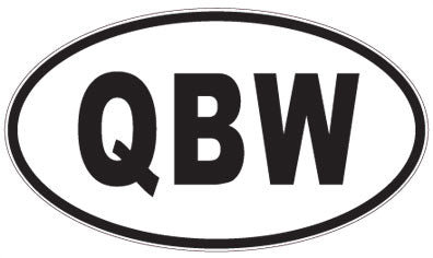 QBW - 3 Letter Initials Oval Sticker