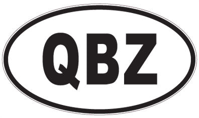 QBZ - 3 Letter Initials Oval Sticker