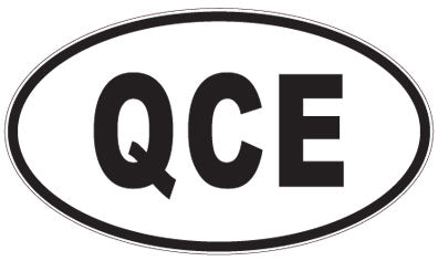 QCE - 3 Letter Initials Oval Sticker