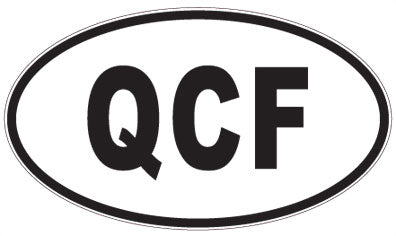 QCF - 3 Letter Initials Oval Sticker