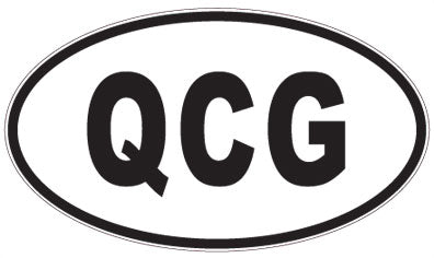 QCG - 3 Letter Initials Oval Sticker