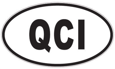 QCI - 3 Letter Initials Oval Sticker