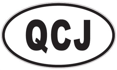 QCJ - 3 Letter Initials Oval Sticker