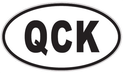 QCK - 3 Letter Initials Oval Sticker