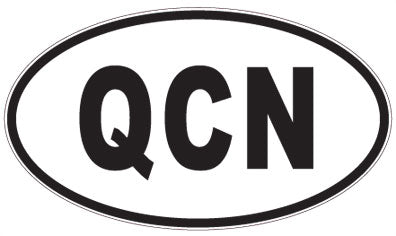 QCN - 3 Letter Initials Oval Sticker