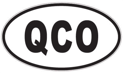 QCO - 3 Letter Initials Oval Sticker