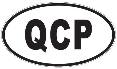QCP - 3 Letter Initials Oval Sticker