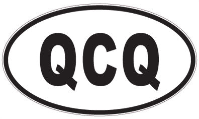 QCQ - 3 Letter Initials Oval Sticker